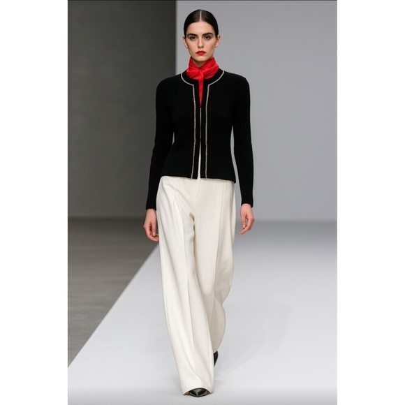 Maje Meridien Chain-Trim Cardigan Size 2 - Picture 2 of 16